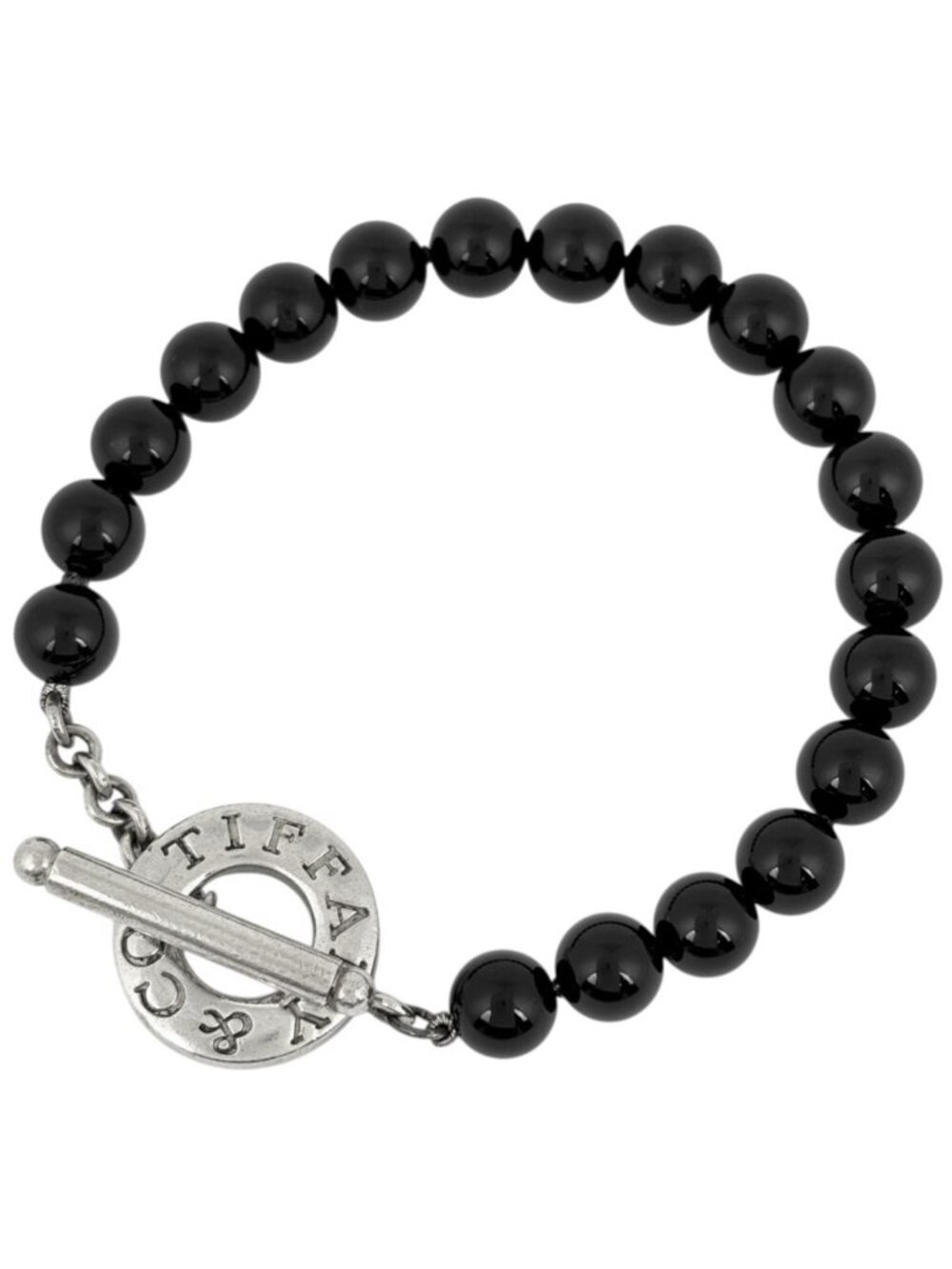 Tiffany & Co Bracelet 925 Sterling Silver Onyx Black